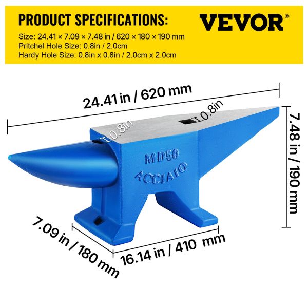Наковальня vevor 48 кг (105 lb), литая сталь