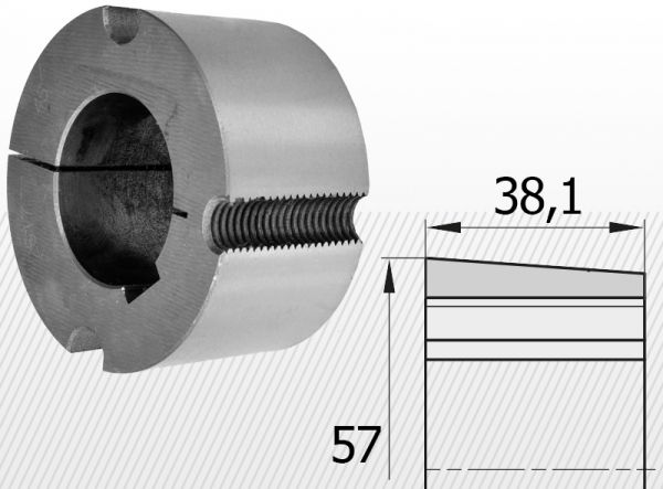 Bucsa conica 1615-F1-1/8 28,56mm