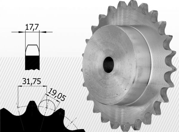 Roata de lant 20A-1 Z=09 ASA100