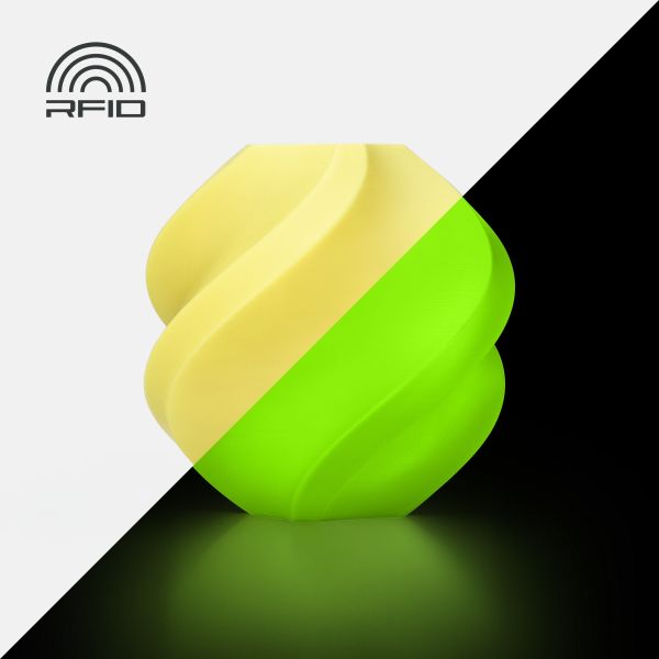 Филамент Bambu Lab PLA Glow — Glow Yellow (15400), 1 kg, с катушкой