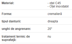 Cremaliera rotunda m=3, D30h9 L=1000mm, otel