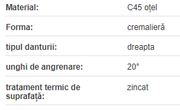 Cremaliera m=4, 12x30 L=2000mm