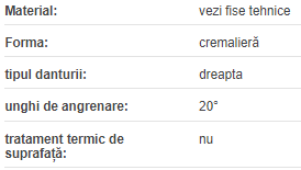 Cremaliera M1.5 L=0.5 m 17x17 material plastic