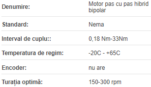 Motor pas cu pas Nema43 110x110mm 20Nm 6.5A 19mm canal de pana