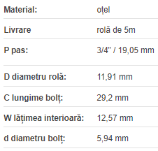 Lant 12A-1 HBC pentru balotiera IWIS Elite