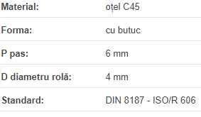 Roata de lant 04B-1 Z=08