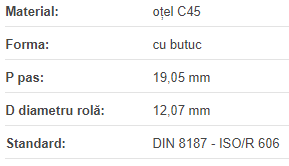 Roata de lant 12B-1 Z=09