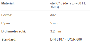 Roata disc pentru lant 03B-1 Z=40