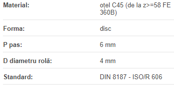 Roata disc pentru lant 04B-1 Z=50