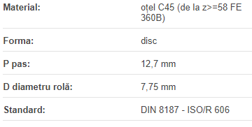 Roata disc pentru lant 081-1 Z=42