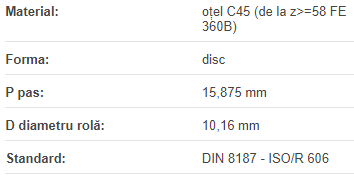 Roata disc pentru lant 10B-1 Z=10