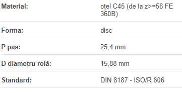 Roata disc pentru lant 16B-1 Z=10
