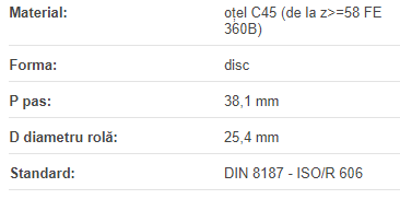 Roata disc pentru lant 24B-1 Z=08