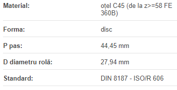 Roata disc pentru lant 28B-1 Z=09