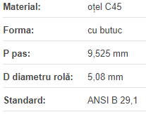 Roata de lant 06A-1 Z=09 ASA35