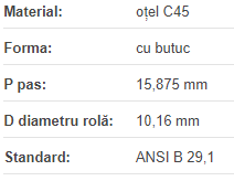 Roata de lant 10A-1 Z=09 ASA50