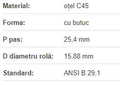 Roata de lant 16A-1 Z=09 ASA80