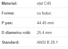 Roata de lant 28A-1 Z=12 ASA140