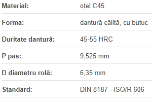 Roata de lant 06B-1 Z=09 calit