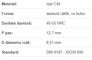 Roata de lant 08B-1 Z=09 calit