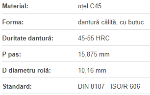 Roata de lant 10B-1 Z=09 calit