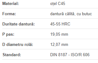 Roata de lant 12B-1 Z=09 calit