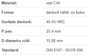 Roata de lant 16B-1 Z=09 calit
