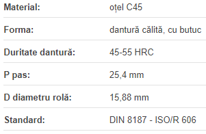 Roata de lant 16B-1 Z=08 calit