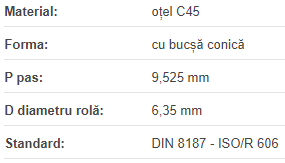 Roata de lant 06B-1 Z=19 BC1008