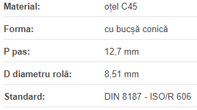 Roata de lant 08B-1 Z=15 BC1008