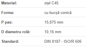 Roata de lant 10B-1 Z=15 BC1210