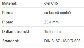 Roata de lant 16B-1 Z=15 BC1615