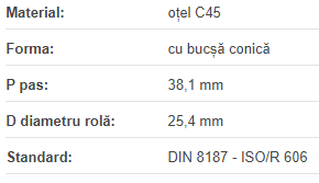 Roata de lant 24B-1 Z=20 BC3020