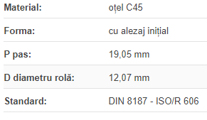 Roata de lant 12B-1 Z13 pt doua lanturi simple