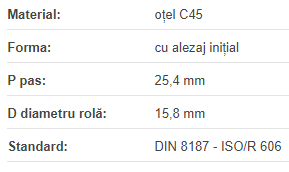 Roata de lant 16B Z=13 pt doua lanturi simple