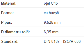 Roata de lant 06B Z19 BC1008, pt doua lanturi simple