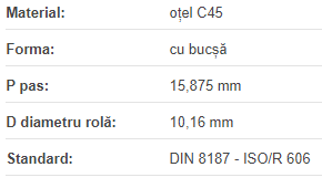 Roata de lant 10B Z13 BC1108, pt doua lanturi simple