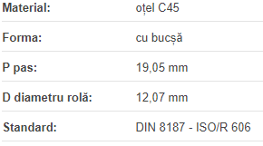 Roata de lant 12B Z14 BC1210, pt doua lanturi simple