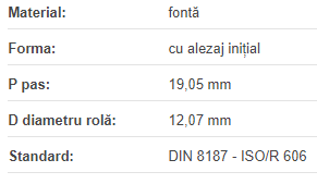 Roata de lant 12B-2 Z=45, fonta