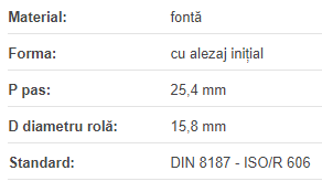 Roata de lant 16B-1 Z=114, fonta