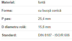 Roata de lant 16B-2 Z=38 BC3030, fonta