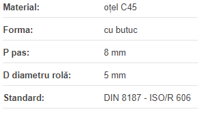 Roata de tensionare 05B-1 Z=23 S