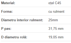 Roata de tensionare 20B-1 Z=13 S D=20mm