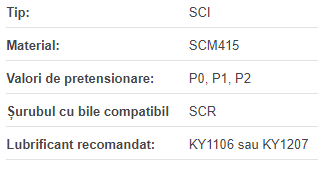 Piulita cu bile SCI cilindric, filet 16x05 dreapta TBI