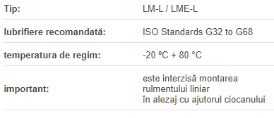 Rulment liniar, flansa in patrat aplatisata LM10LUU DTE (d=10mm D=19mm L=55mm)