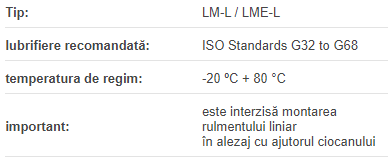 Rulment liniar, cilindric LM06LUU DTE (d=06mm D=12mm L=35mm)
