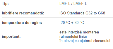 Rulment Liniar LMEF-12L-UU DTE (d=12mm D=22mm L=61mm)