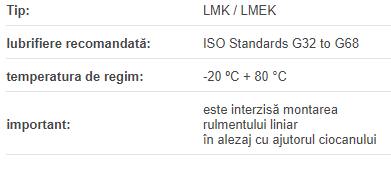 Rulment Liniar LMEK-12-UU DTE (d=12mm D=22mm L=32mm)