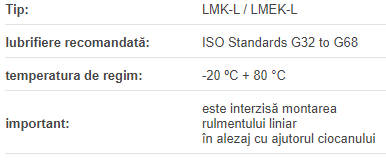 Rulment Liniar LMEK-08L-UU DTE (d=08mm D=16mm L=46mm)
