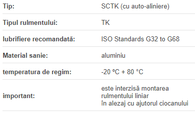 Rulment liniar SCTK 40 UU DTE | d=40mm BxC=80x60 cu auto aliniere